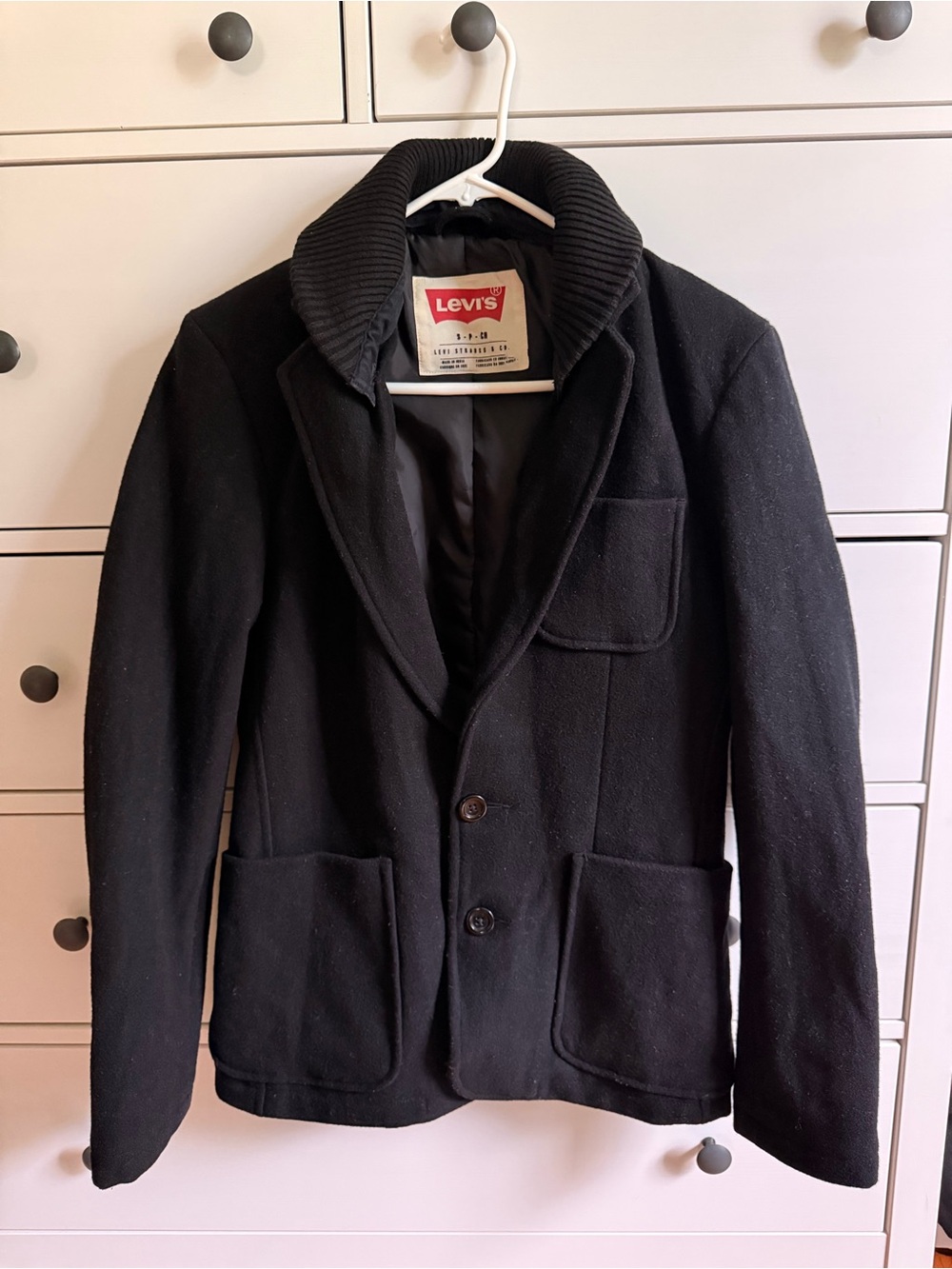 Levi's Men’s Black Wool Blend Coat